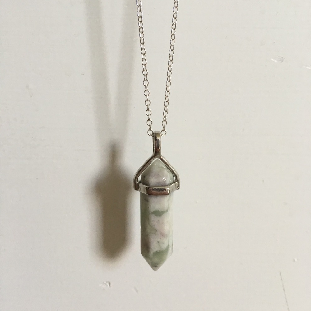 Long gemstone necklace